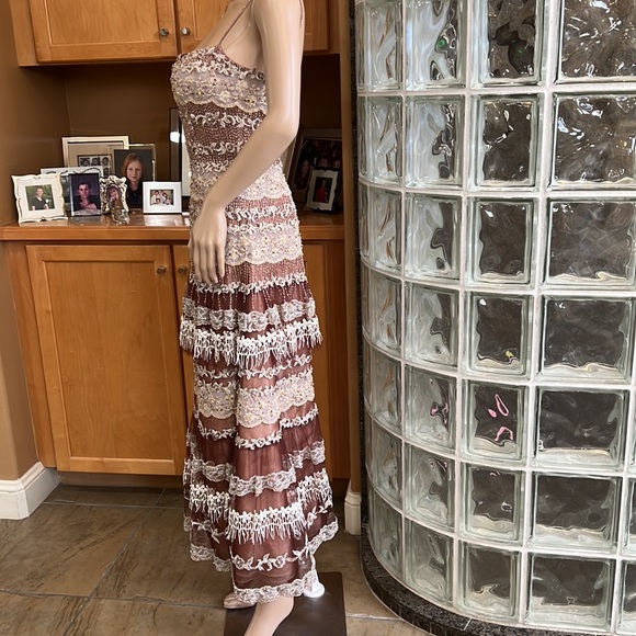 Magnificent YSA Makino Custom Made Evening Gown and Bolero Jacket Sz 6 - Picture 7 of 16